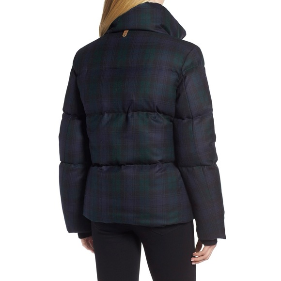 Mackage Mirri Plaid Puffer Jacket Blue Green - Picture 2 of 12